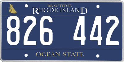 RI license plate 826442