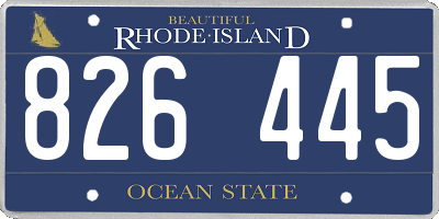 RI license plate 826445
