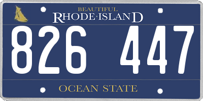 RI license plate 826447