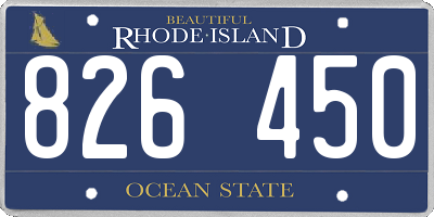 RI license plate 826450