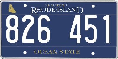 RI license plate 826451