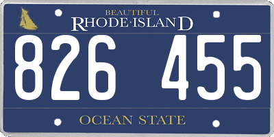 RI license plate 826455
