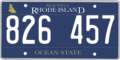 RI license plate 826457