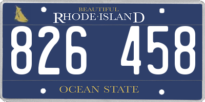 RI license plate 826458