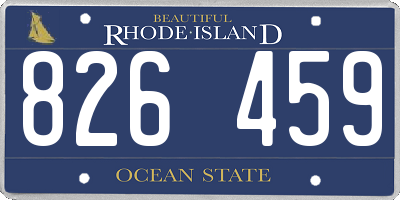 RI license plate 826459