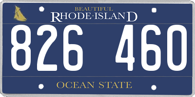 RI license plate 826460