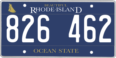 RI license plate 826462