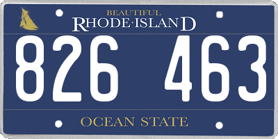 RI license plate 826463