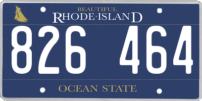 RI license plate 826464
