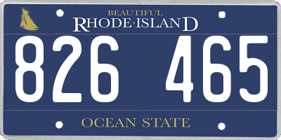 RI license plate 826465