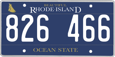 RI license plate 826466