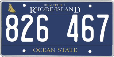 RI license plate 826467