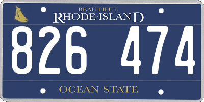 RI license plate 826474