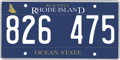 RI license plate 826475