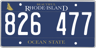 RI license plate 826477