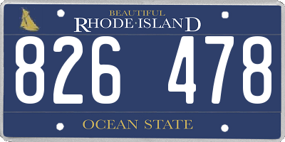 RI license plate 826478