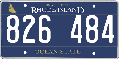 RI license plate 826484