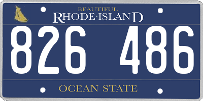 RI license plate 826486