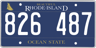 RI license plate 826487