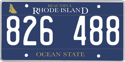 RI license plate 826488