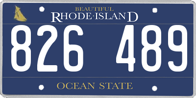 RI license plate 826489