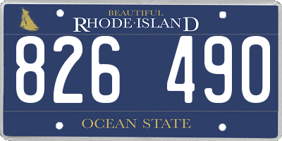 RI license plate 826490