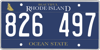 RI license plate 826497