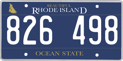 RI license plate 826498