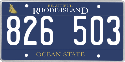 RI license plate 826503