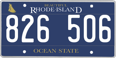 RI license plate 826506