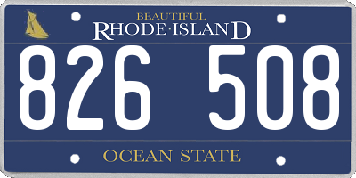 RI license plate 826508