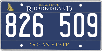 RI license plate 826509