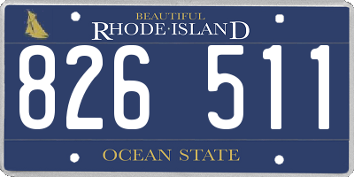 RI license plate 826511