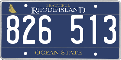 RI license plate 826513