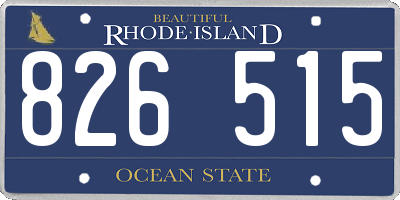 RI license plate 826515