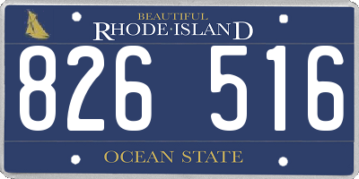 RI license plate 826516