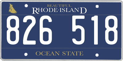 RI license plate 826518