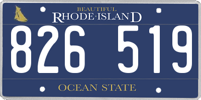 RI license plate 826519