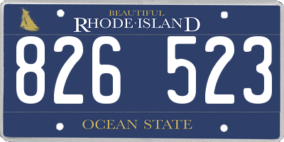 RI license plate 826523