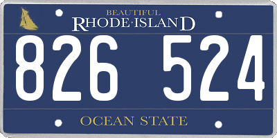 RI license plate 826524