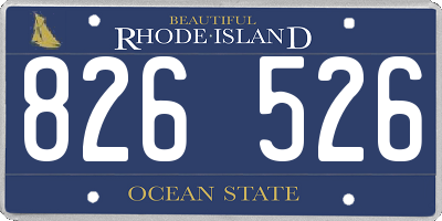 RI license plate 826526
