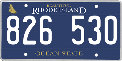 RI license plate 826530