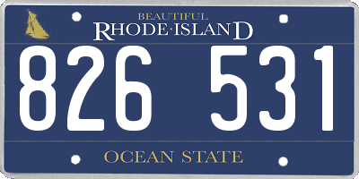 RI license plate 826531