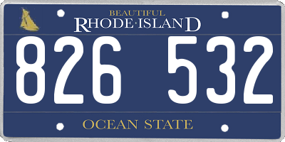 RI license plate 826532