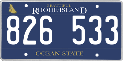 RI license plate 826533