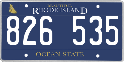 RI license plate 826535