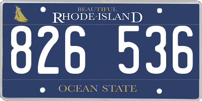 RI license plate 826536