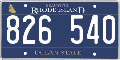 RI license plate 826540