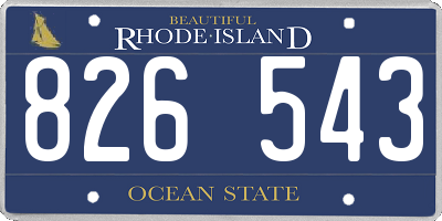 RI license plate 826543