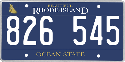RI license plate 826545